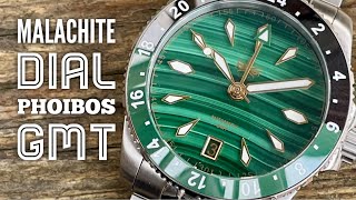 Phoibos Voyager GMT With Malachite Dial - Review.