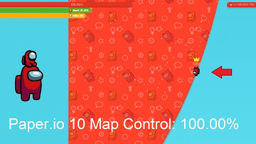 Paper.io 10 Map Control: 100.00% Among Us