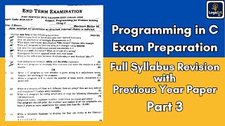 (Part 3) C Programming Exam Preparation : GGSIPU BCA 2025 PYQ + Full Syllabus Revision