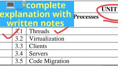Processes threads in distributed system video tutorial lecture pdf written notes explanation details
