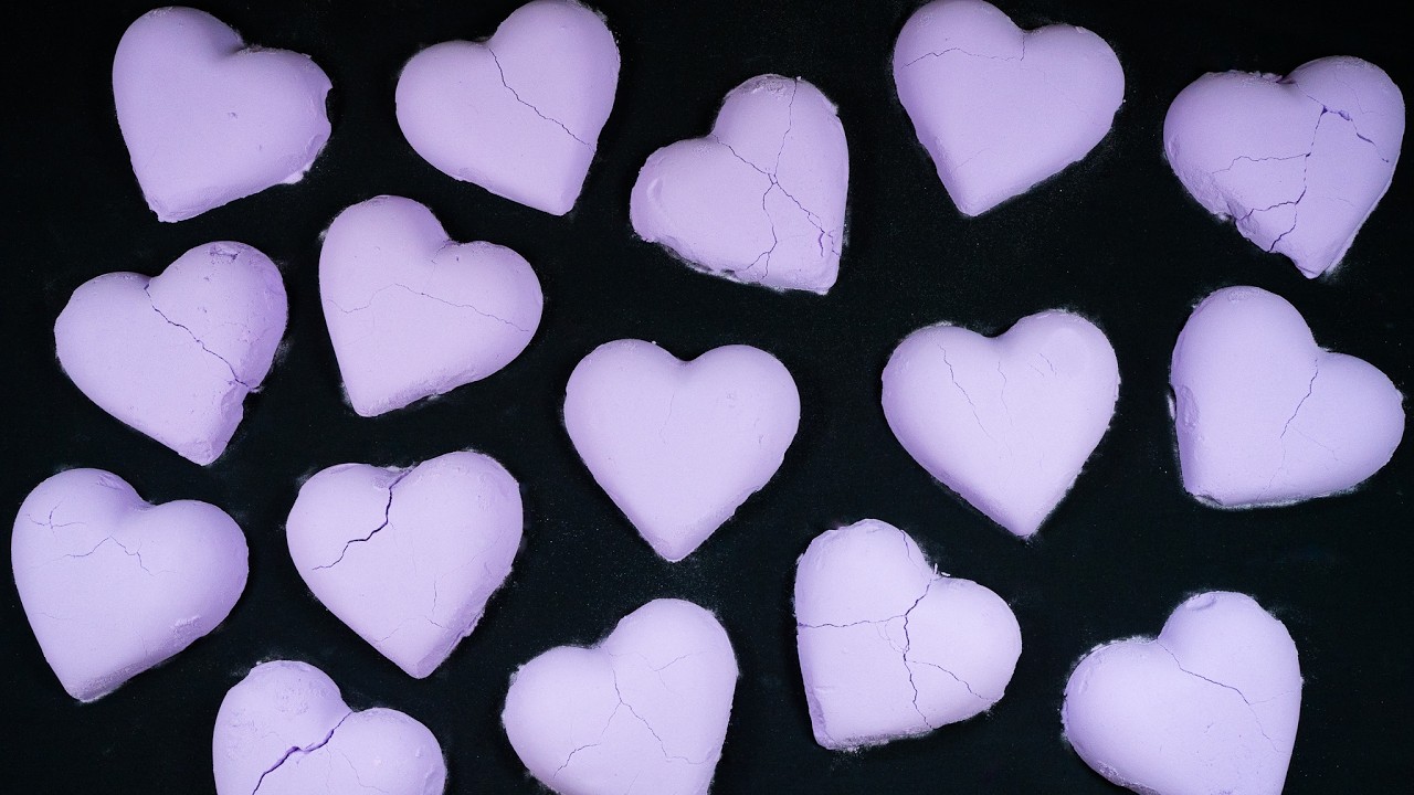 Baking Soda ASMR - purple broken hearts💜