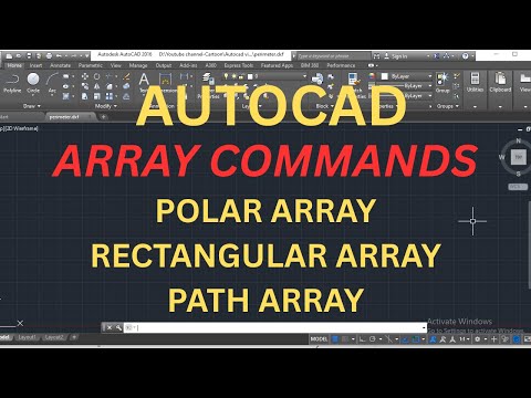 ARRAY Command Autocad (in Hindi)#Rectangular Array #Polar array #Path array