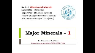 NUTD2308: Major Minerals (1)