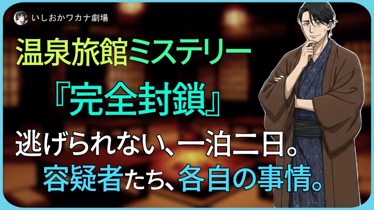 【ドラマ朗読】温泉旅館ミステリー、『完全封鎖』。逃げられない、一泊二日。容疑者たち、各自の事情。