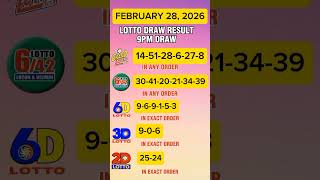 PCSO LOTTO DRAW RESULT 9PM | FEBRUARY 28, 2026
