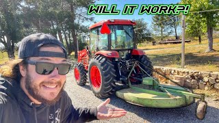 Trying an ANTIQUE Mower on my Brand New Kioti Tractor!