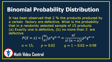 Binomial Probability Distribution - Problem # 1 | Statistics and Probability | Math Video Central