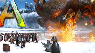 Ark Survival Evolved - PENGUIN WARS - Dodo Rex, Zombie Dodos Attack / Riding Kairuku Mod
