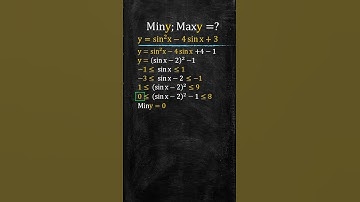 Find Min-Max of sin²x - 4sinx + 3 ? 🤯