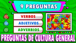 Verbos, Adjetivos Y Adverbios 🌍 Test/Trivial/Quiz ⁉ 🧠 9 PREGUNTAS Verbos, Adjetivos Y Adverbios 🌍 Test/Trivial/Quiz ⁉ 🧠 9 PREGUNTAS