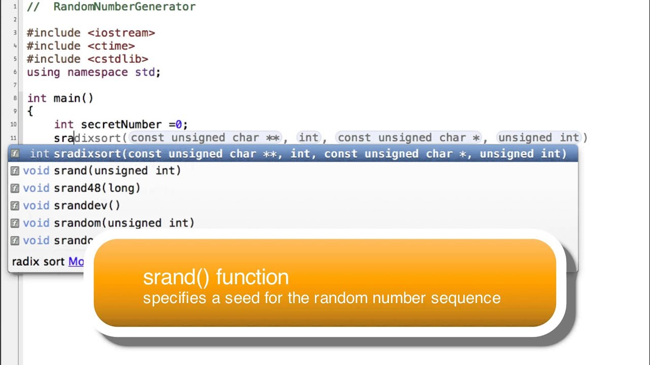 Random Number Generator C Srand