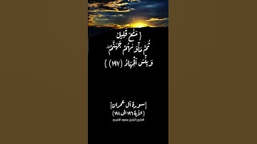 سورة آل عمران الآية ١٩٦ الى ١٩٨ بصوت الشيخ سعود الشريم