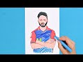 How to draw Rishabh Pant - Indian cricket player • Delhi Capitals