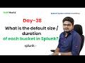Splunk admin Roadmap- Day 38 -  What is the default size   duration of each bucket in Splunk