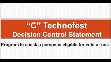 C Program to check a person is eligible for vote or not || By C Technofest