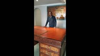 Large Chippendale period mahogany partners desk