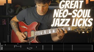 Learn To Play Easy 251 Licks | Jazz/Neo-Soul Guitar Lesson [TABS]