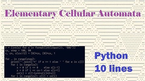Elementary Cellular Automata in Python 10 lines, Rules from 0 to 255