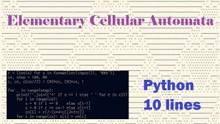 Elementary Cellular Automata in Python 10 lines, Rules from 0 to 255