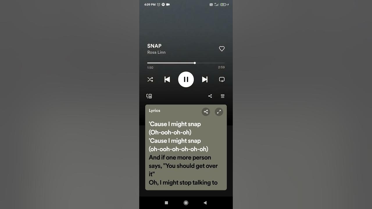 Snap by Rose Linn Lyrics, snap song lyrics YouTube