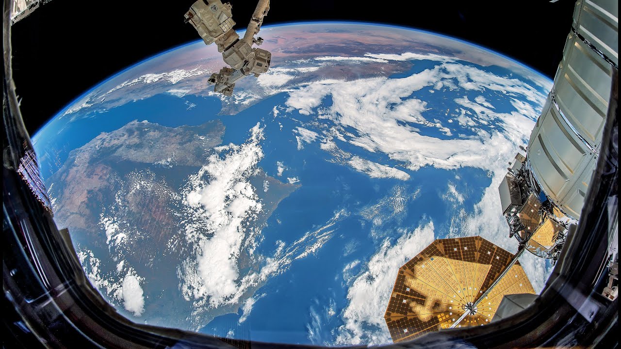 Earth from Space - flight with ISS - clouds and continents - YouTube