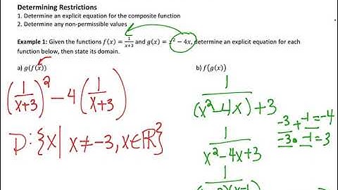 Pre-Calculus 30 - Combining Functions - 4 - Restrictions on Composite Functions