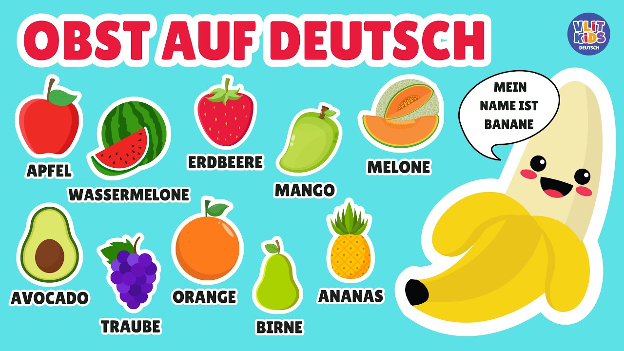 Obst auf Deutsch 🍎🍌 | Früchte Namen lernen für Kinder & Kleinkinder