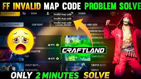 Free Fire Invalid Code Craftland | Invalid Map Code | Free Fire Max Invalid Code Craftland