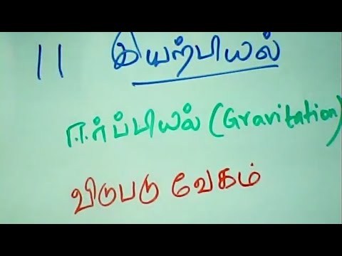 (11th Physics TN) Escape Speed/ விடுபடு வேகம், Satellites- Orbital speed/ துணைக்கோள்கள்- சுற்றியக்க