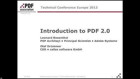 Introduction to PDF 2.0