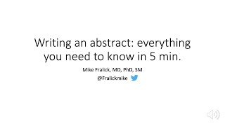 How to write an abstract: Everything you need to know in 5 minutes