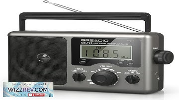 Greadio Portable Shortwave Radio with Best Reception AM FM Transistor LCD Display Time