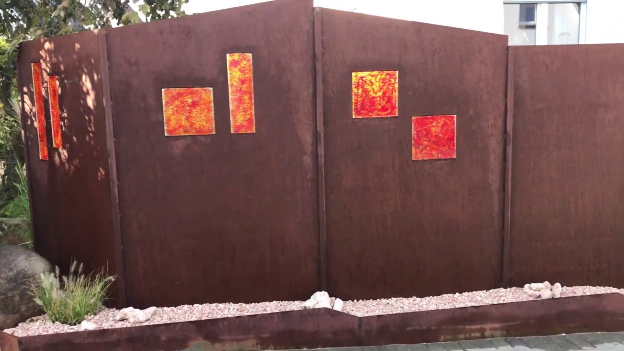 Sichtschutz Aus Stahl Und Orange Rotem Glas Youtube Sichtschutz Aus Stahl Und Orange Rotem Glas Youtube