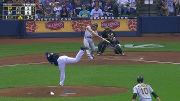 PIT@MIL: Jaso hits an RBI single to right field