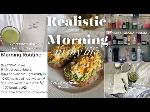 Realistic Morning routine,That girl morning routine,Productive + realistic morning, soft morning