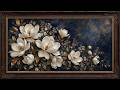 Hale Navy Magnolia Harmony Floral Frame | 1 Hour 4K OLED TV Art | No Sound
