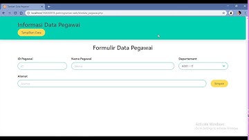 Tampilan Web, Penggunaan Web serta Source Code dalam INFORMASI DATA PEGAWAI