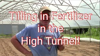 Tilling in Fertilizer in the High Tunnel!