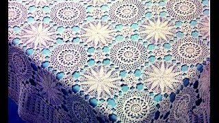 Вяжем СКАТЕРТЬ крючком. ч.2 АЖУРНАЯ КАЙМА (часть 14) Вяжем СКАТЕРТЬ крючком. ч.2 АЖУРНАЯ КАЙМА (часть 14)
