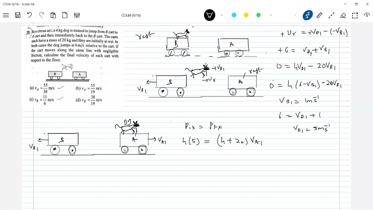 Applications on conservation of linear momentum.