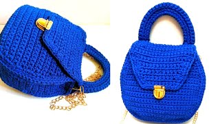 شنطة كروشية جديدة بجيب داخلى واسعةو بإى خيط تنفذيها سهلةجدا للمبتدئينcrochet bag bolso de ganchillo