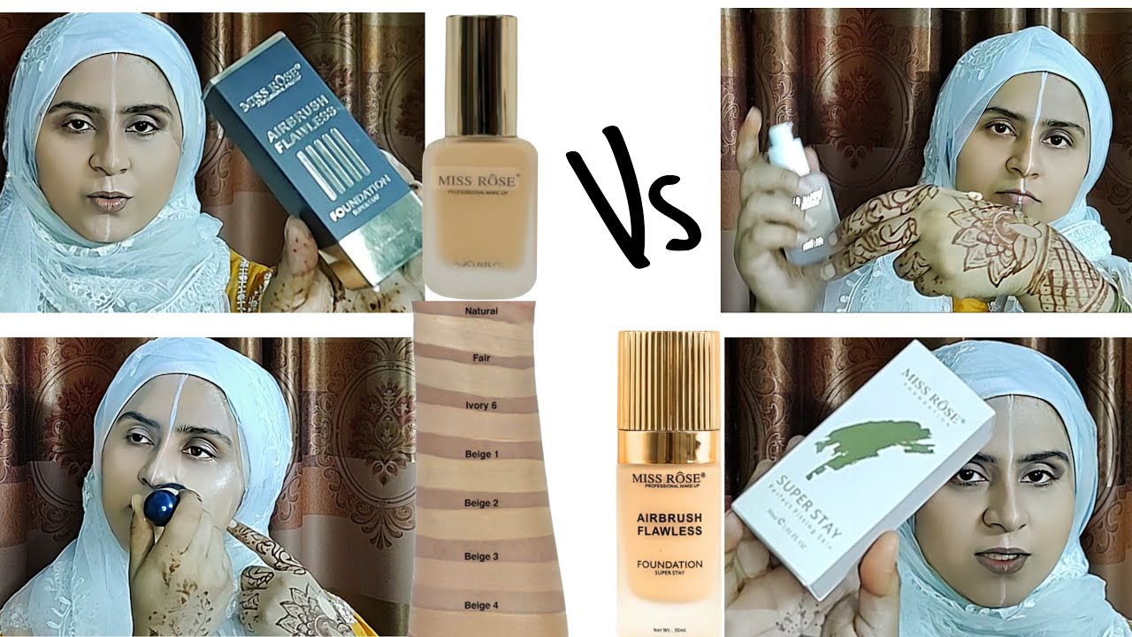 Missrose Airbrush Flawless Foundation Vs Super Stay Matte Foundation|| Foundation Comparison
