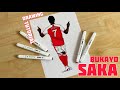 How to draw a football player bukayo saka  how to draw arsenal players