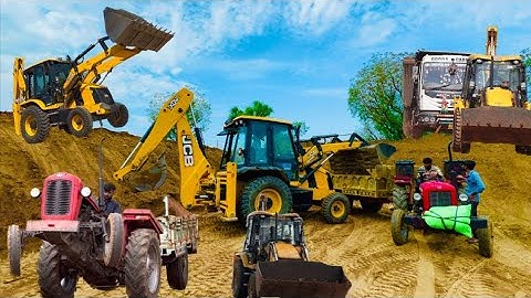 JCB 3dx Machine Loading Mitti in Mahindra 475 Di Tractor | Jcb video #jcb #farmingvideos #jcb3dx