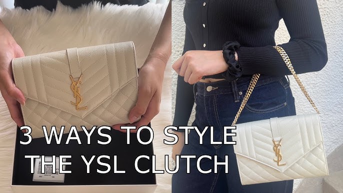 YSL SAINT LAURENT MONOGRAM CLUTCH REVIEW *MUST-HAVE* - WHAT FITS, HOW TO  WEAR CROSS-BODY 