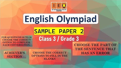 ENGLISH OLYMPIAD CLASS 3 MOCK PAPER 2