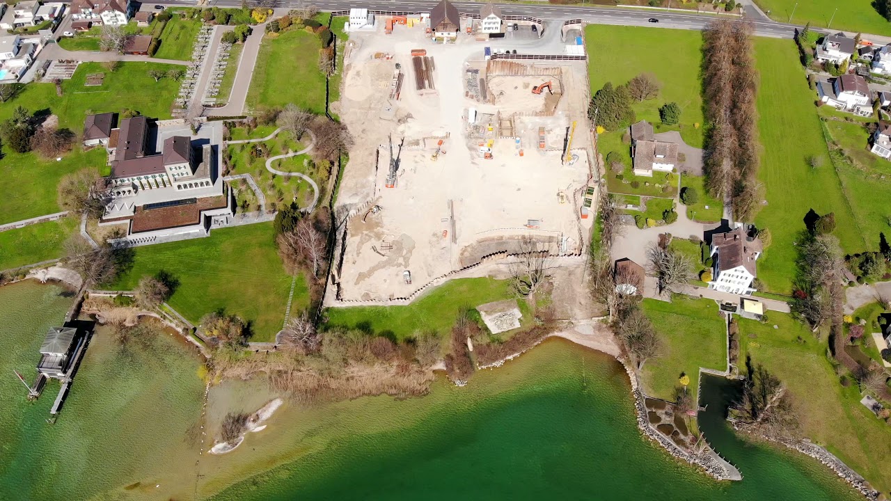 DJI Air Roger Federer construction site Rapperswil - YouTube
