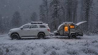 Surviving a Winter Storm in a Heated Teardrop