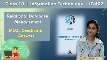 UNIT-3 | Relational Database Management | MCQ Practice | CLASS 10TH | IT-402 | MCQ