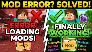 How to Fix Minecraft Loading Mods Error | Mod Compatibility & Setup Guide